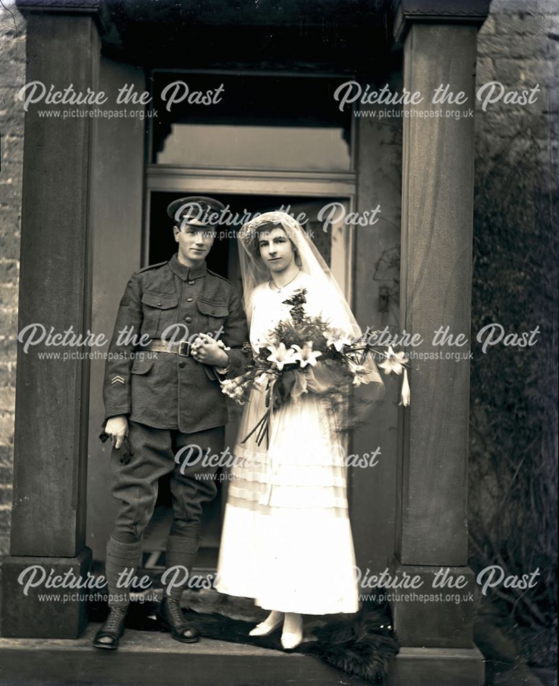 Wedding Portrait of Unknown Couple, c 1920s