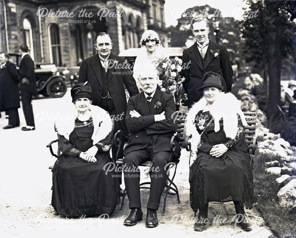 Portrait of (unknown) Wedding Party, Buxton, c 1920s