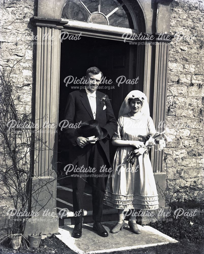 Portrait of (unknown) Wedding Couple, c 1920s