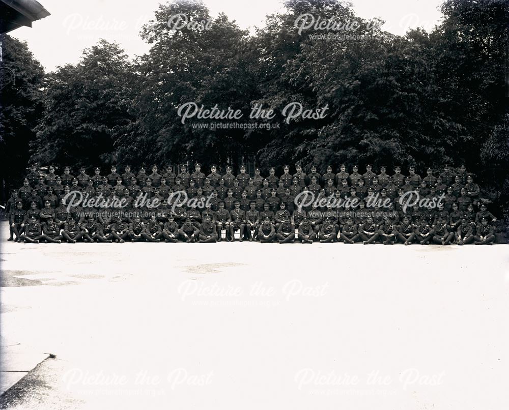 Regimental Company Photograph, Pavilion Gardens, Buxton, c 1920s