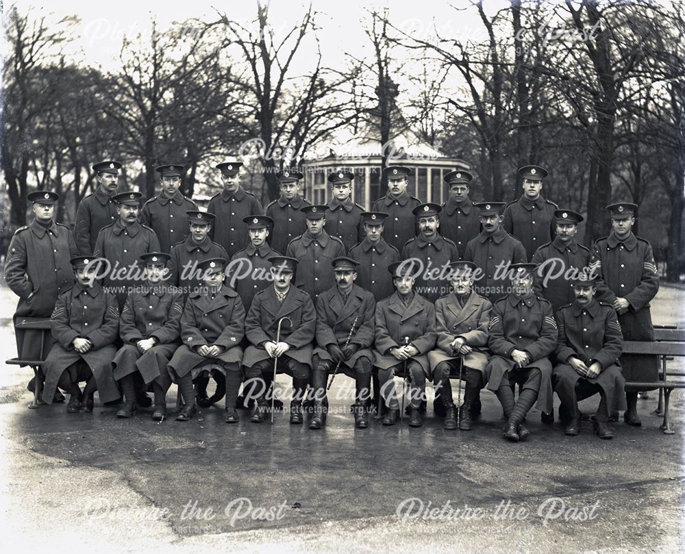 Regimental Company Photograph, Pavilion Gardens, Buxton, c 1920s