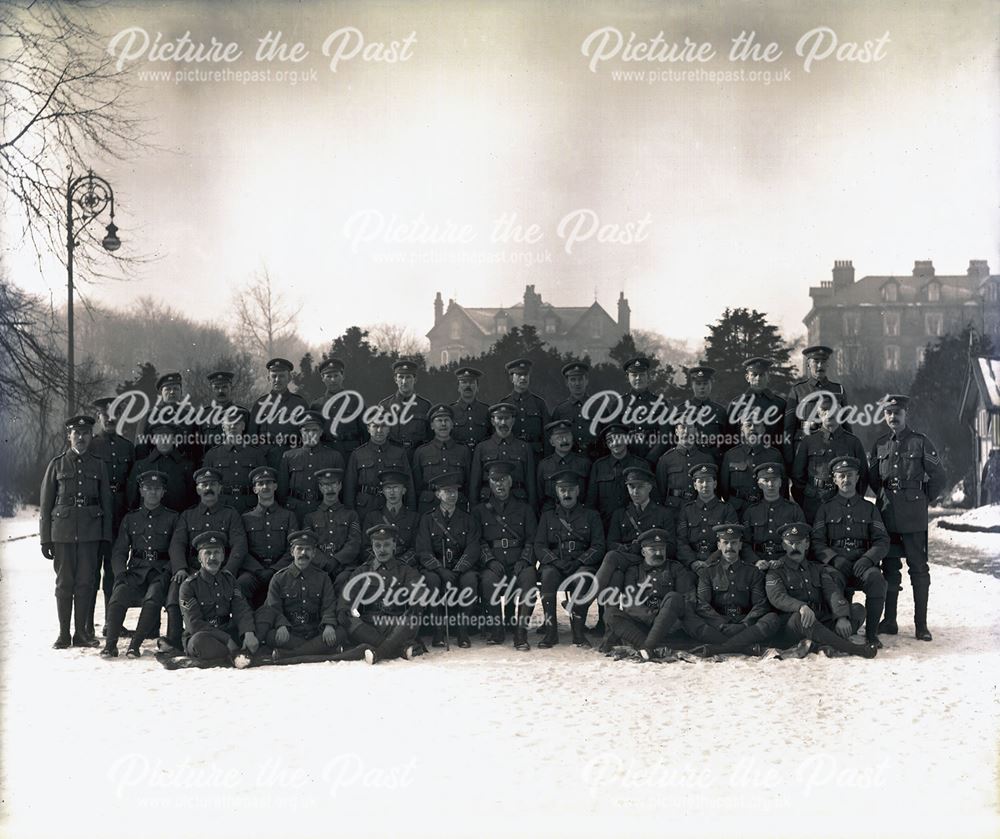 Regimental Company Photograph, Pavilion Gardens, Buxton, c 1920s