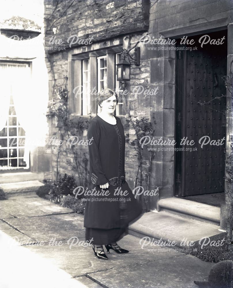 Portrait of an Unknown Woman Outside a Large House, Buxton?, c 1920s