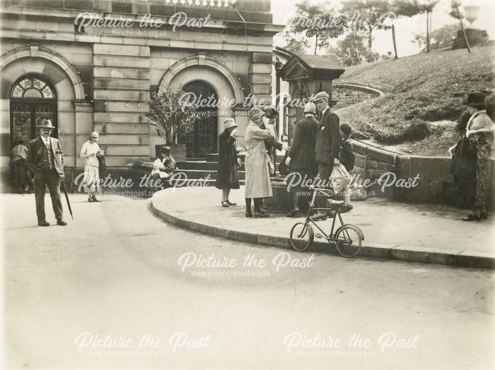 Taking water, St Anne's Well, The Crescent, Buxton