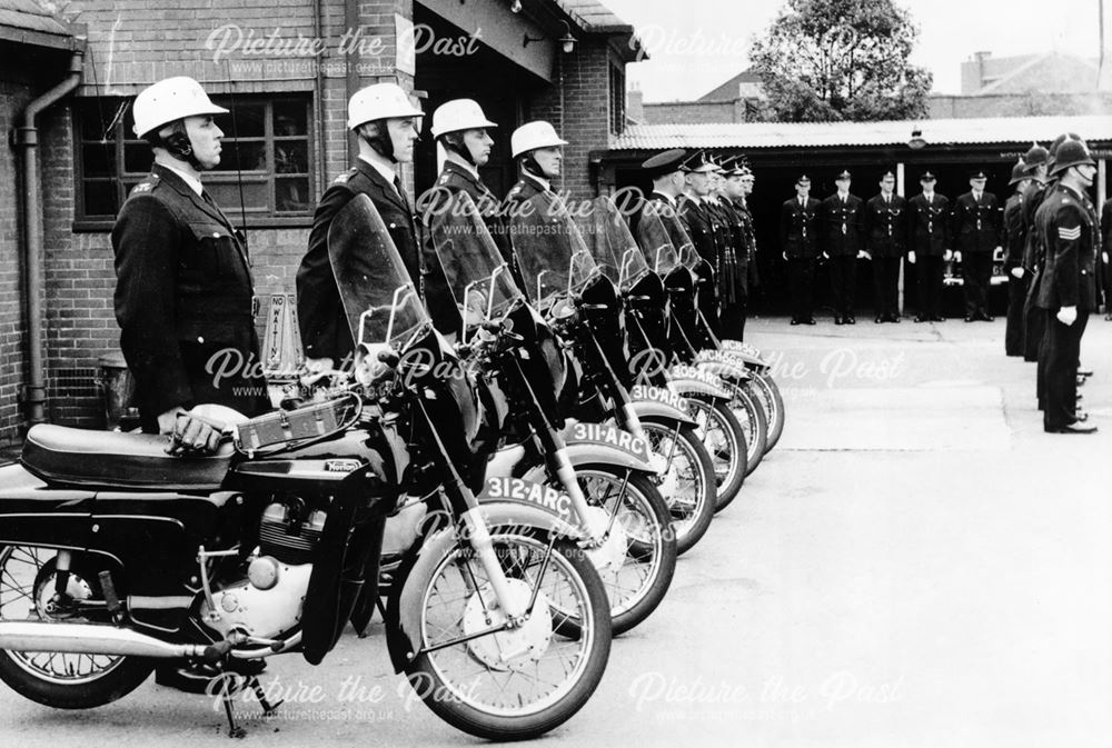 Derby Borough Police Parade depicting Norton Motorcycles