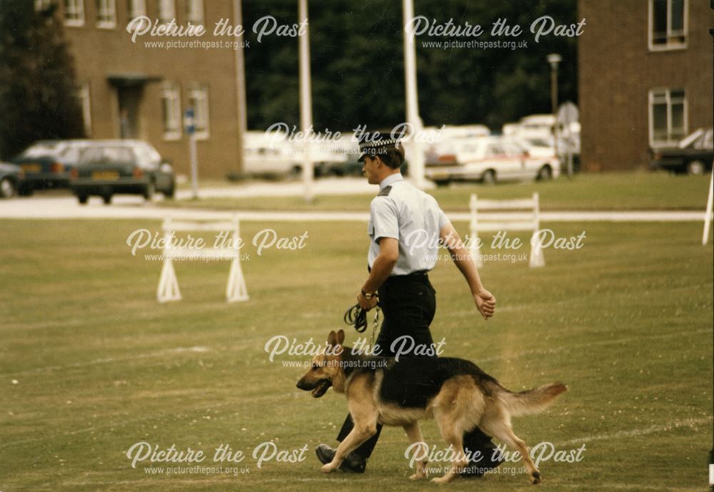 Police dog section, dog handling, Stafford, 1980s