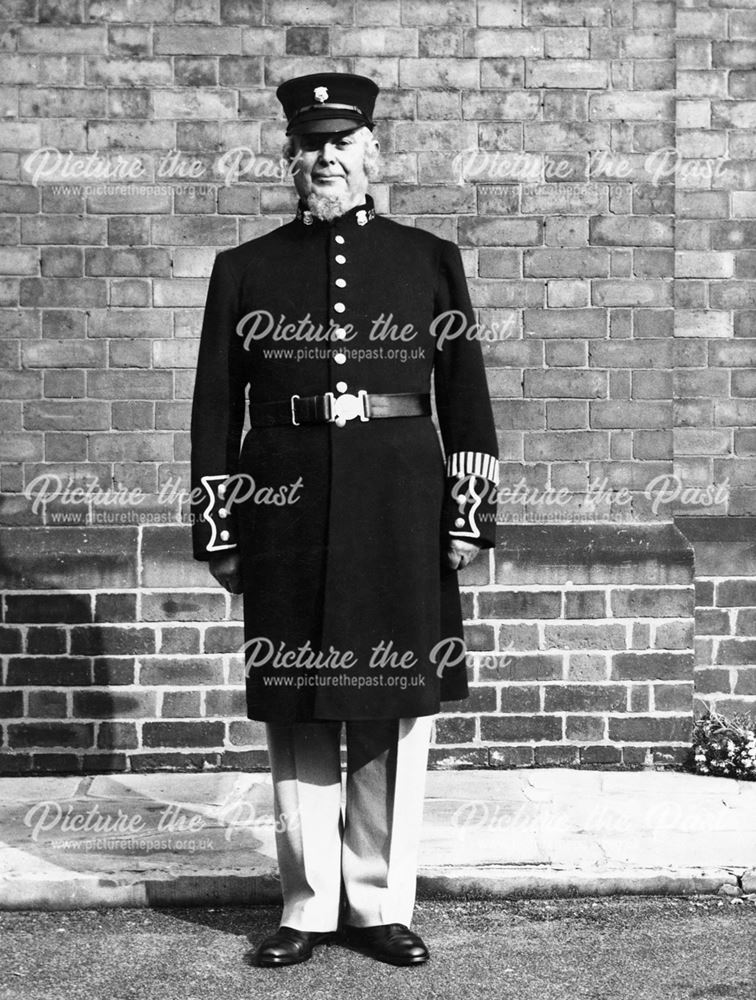 PC Parker in 1851 police uniform, Butterley Hall, Ripley, c 1930s-60s