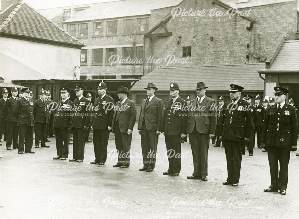 Derby Borough Parade featuring Chief Inspector Peek (second left of row)