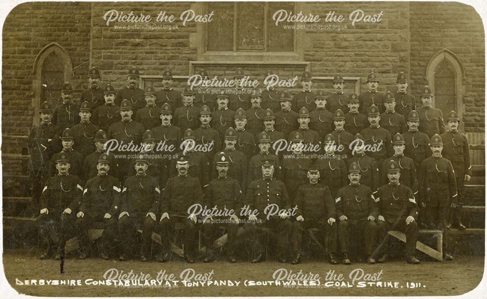 Derbyshire Constabulary at Tonypandy (South Wales) at the coal strike of 1911