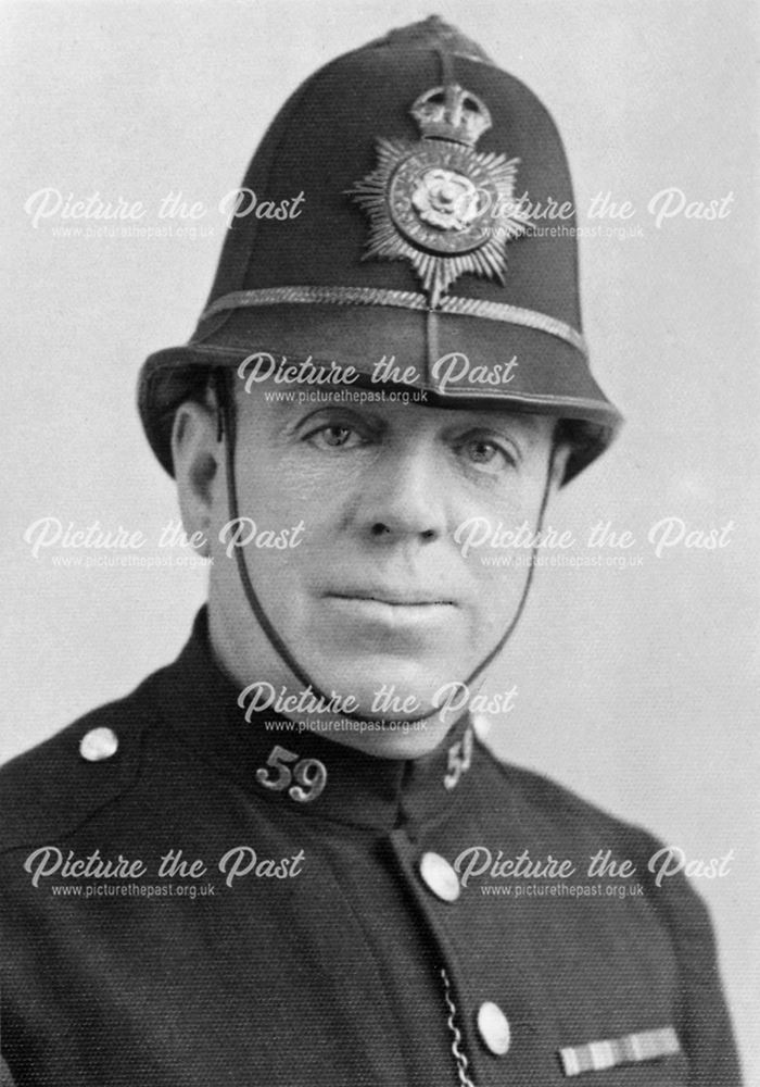 Portrait of PC 59 Leslie Wain, Derby, c 1940