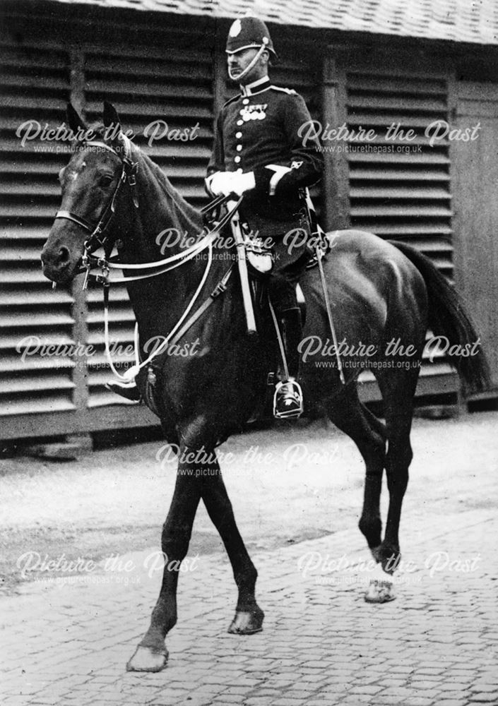 Colonel Rawlings on Horse Back, Derby, c 1950s