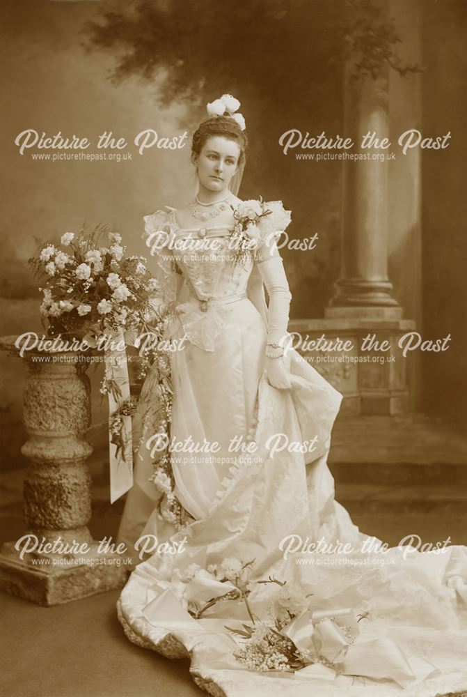 Beatrice Muriel Westby Bagshaw in her court presentation dress when she was presented to Queen Victo