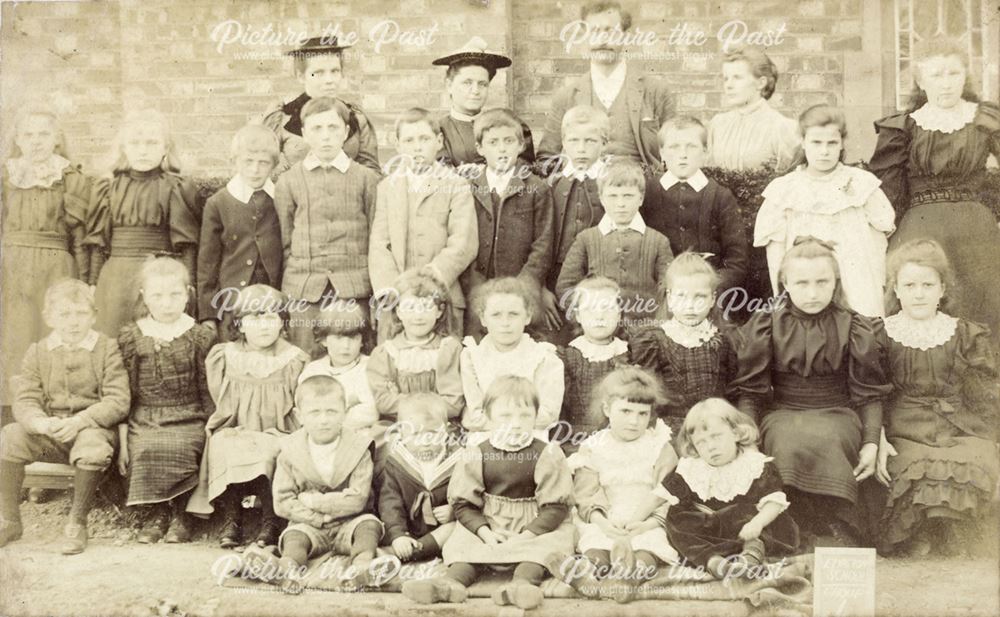 Turnley Family at Elvaston School House, Elvaston, c 1887
