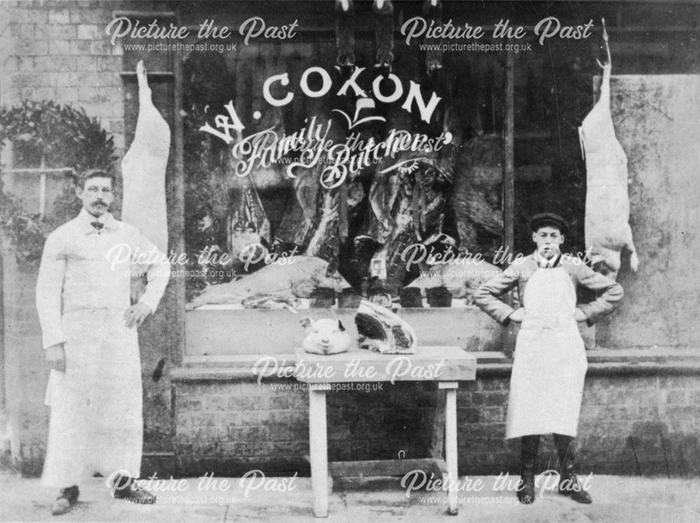 W. Coxon Butchers Shop, c 1900s