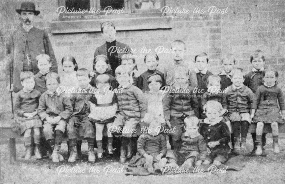 Elvaston School Children and Master, c 1885