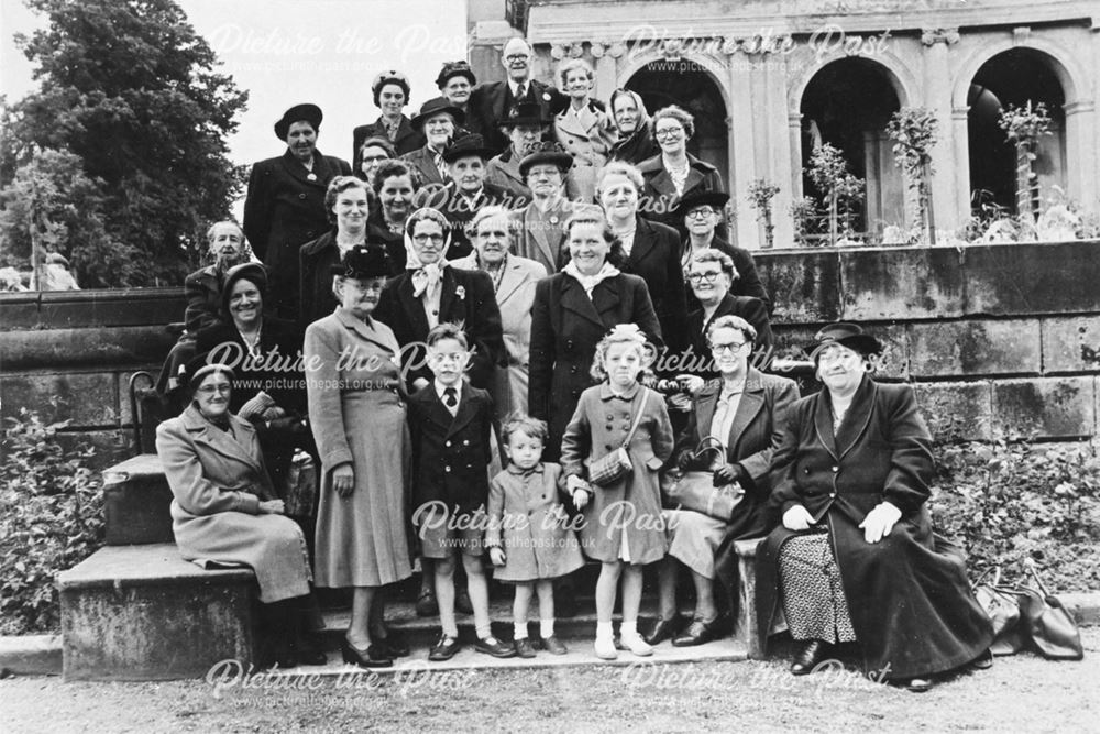 Evergreen Club outing to Trentham Gardens, Carr VAle, Bolsover, 1950s