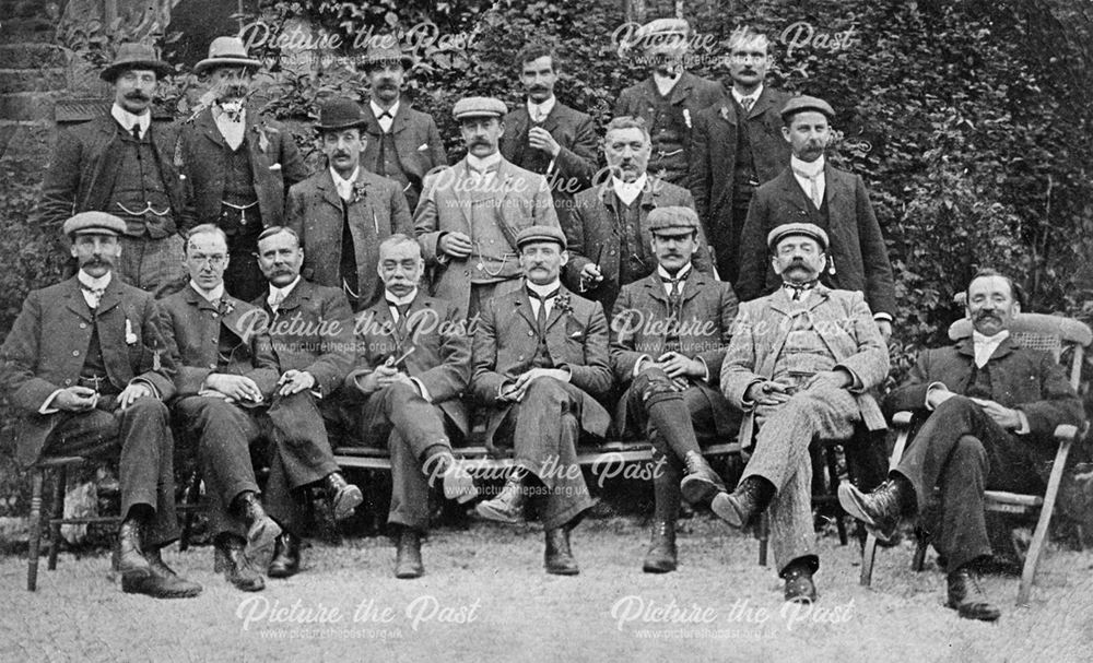 Middle row, far right, is Charles Leaning. He was Clerk to the Manager of Bolsover Colliery when it 