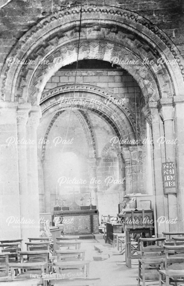 Interior of Steetley Chapel, Scratta Lane, Steetley, c 1900