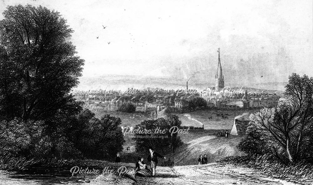 General view of Chesterfield from Hady Hill.