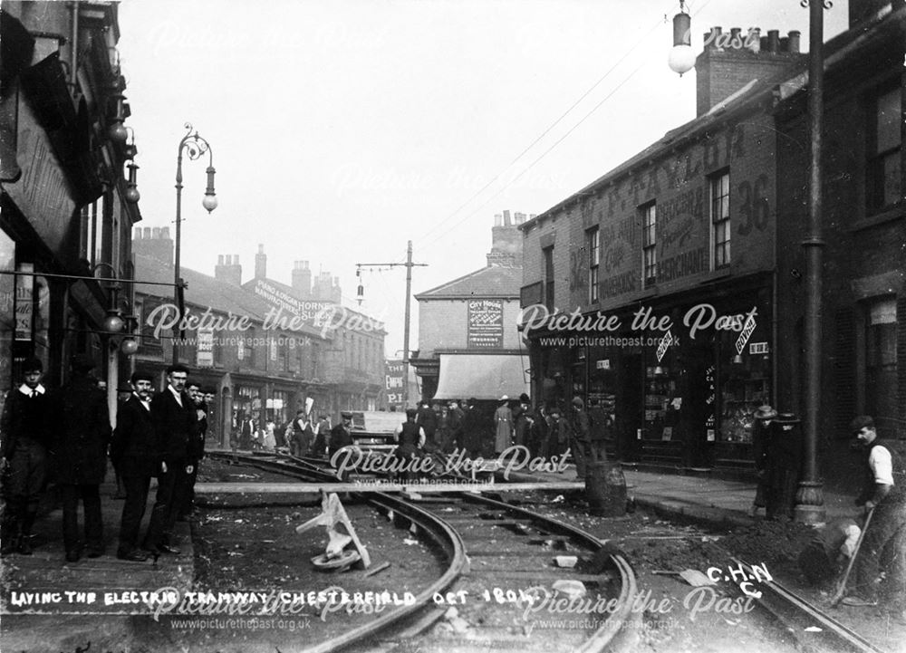 Laying the Electric Tramway, Cavendish Street 1904