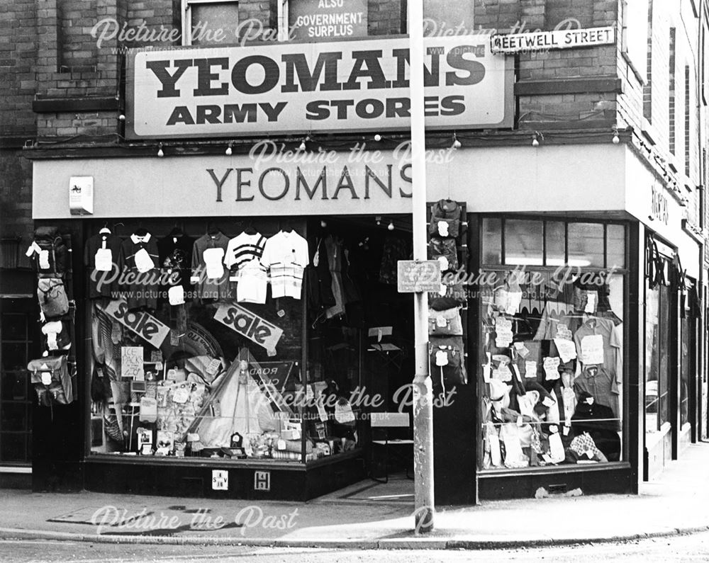 Yeoman's Army Stores shop, Beetwell Street, 1989