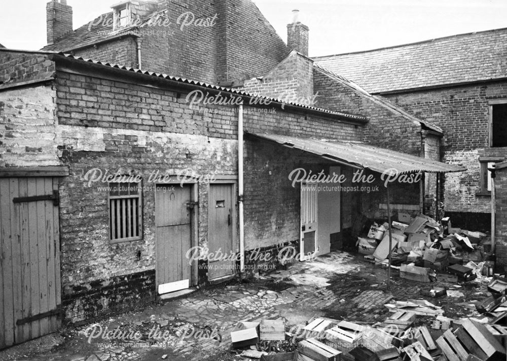 Rear of shop buildings on Beetwell Street before demolition
