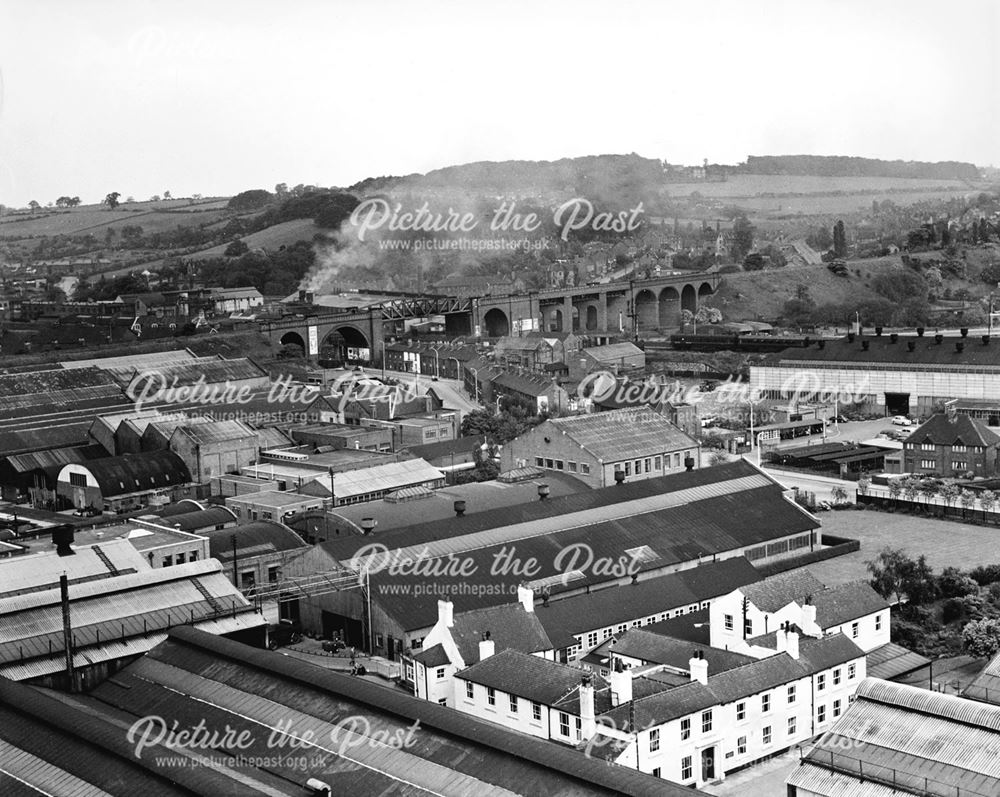 Aerial view over the Tube Company towards Horns Bridge