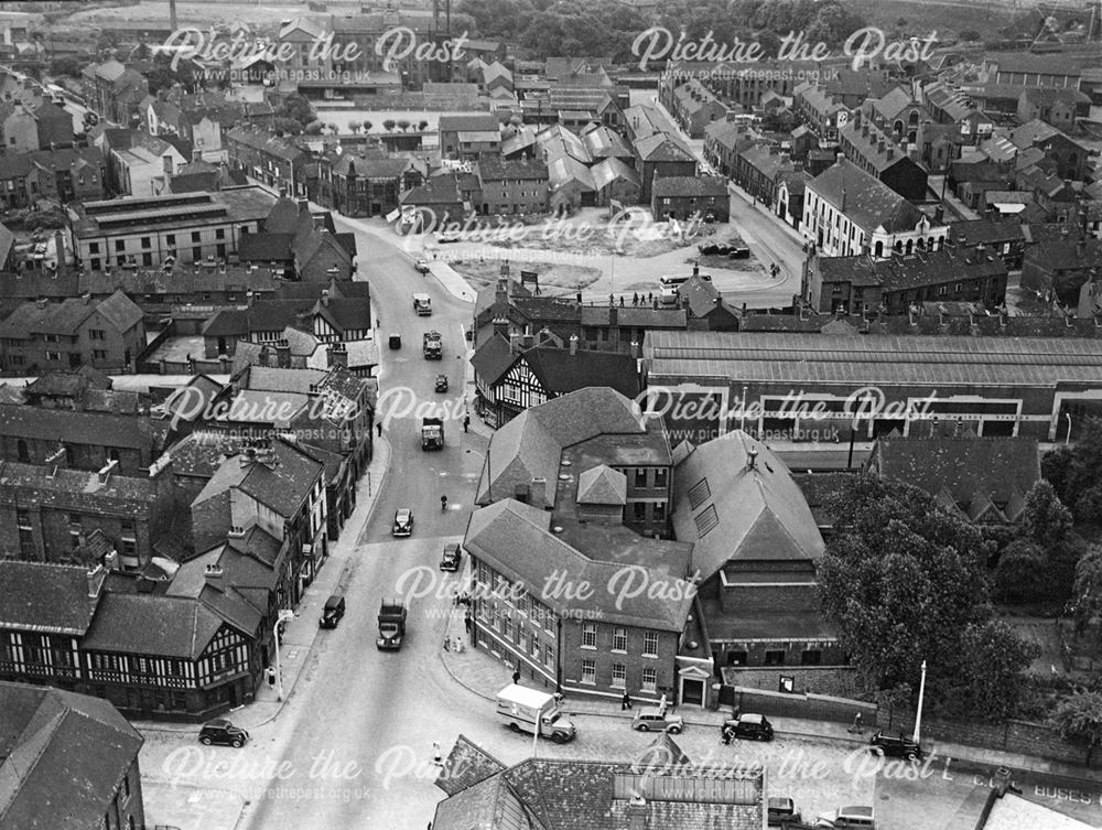 View from St. Mary's Church down St. Mary's Gate, Chesterfield, 1952