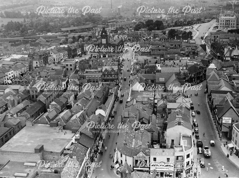 View from the Parish Church, Chesterfield, 1952