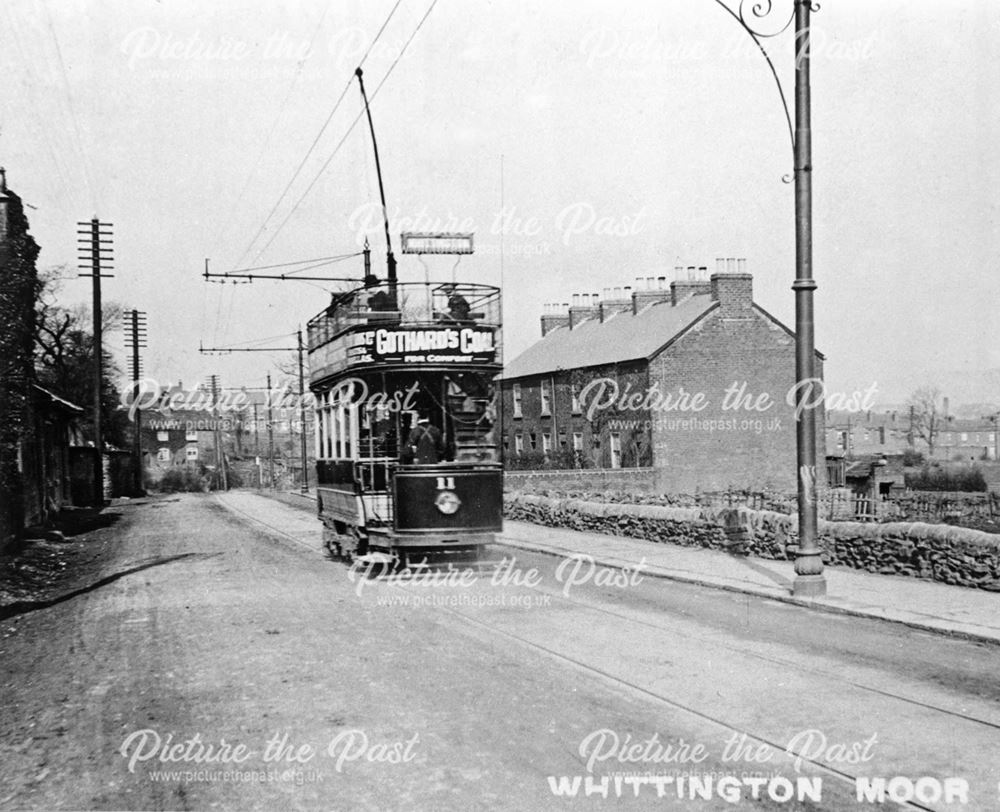 Chesterfield Corporation tramcar No 11, Stonegravels, Chesterfield, 1905