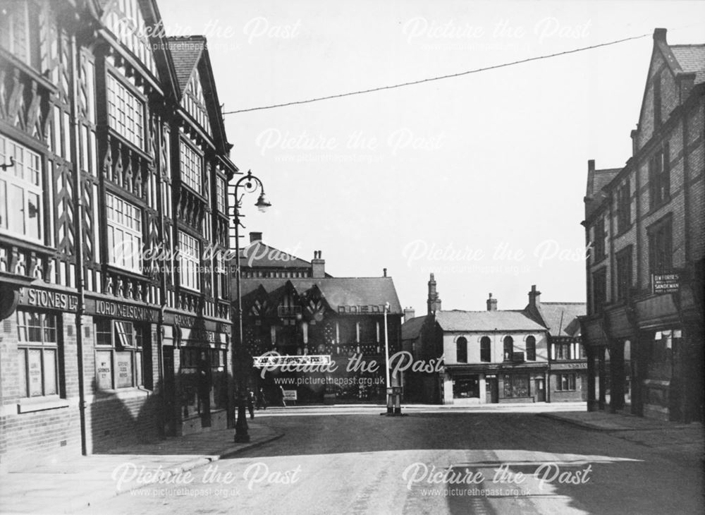 Stephenson Place looking to Holywell Street, Chesterfield, c 1940s