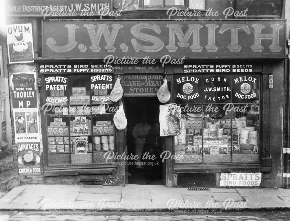 J.W. Smith's Shop, Market Place, Chesterfield, c 1910