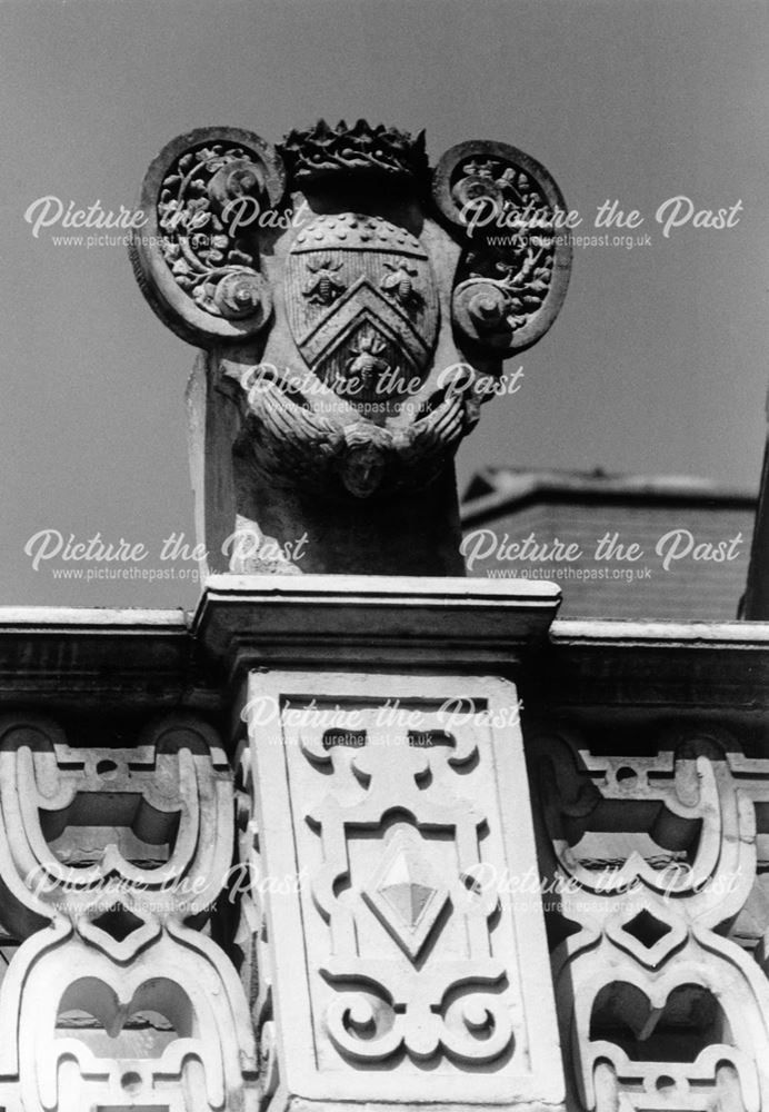Arms of Sir Richard Westmacott, Britt's Ironmongers, South Street, Chesterfield, 1999