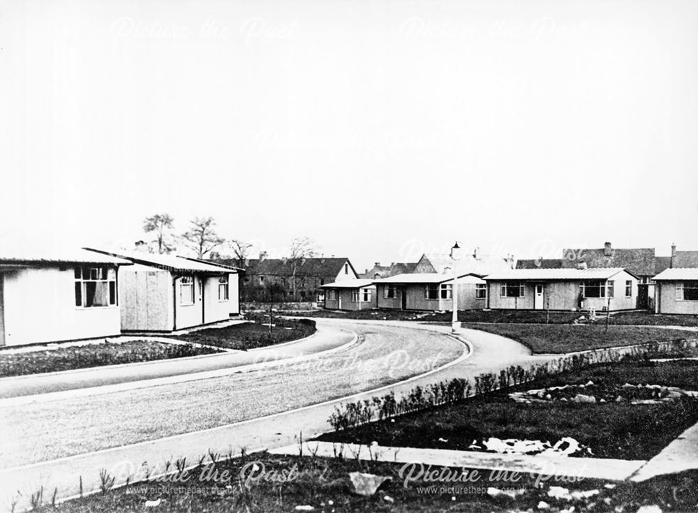 Pre-Fab bungalows, Manor Crescent, Brampton, Chesterfield, c 1946-49