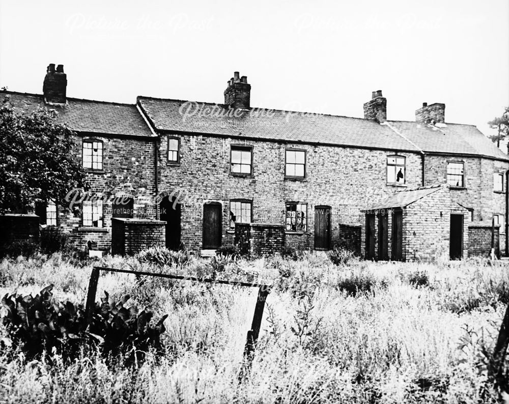 Rear view of Nos 1-17 Gearys Row, Littlemoor, Newbold, Chesterfield, 1959