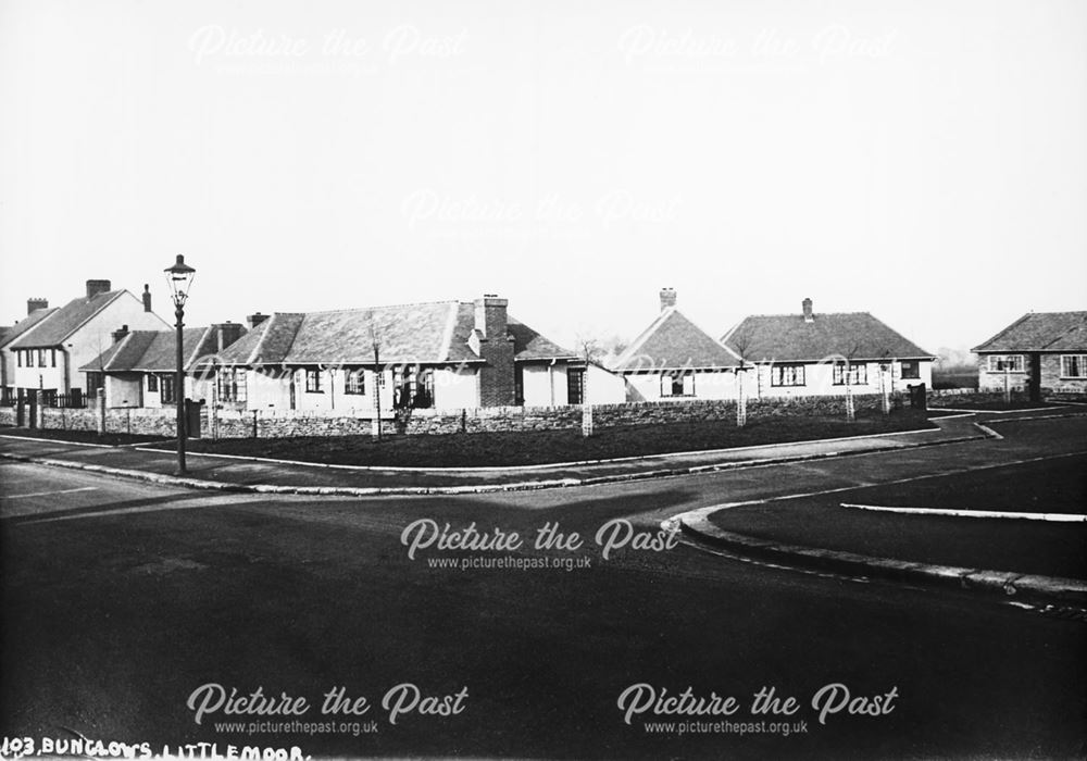 Corporation old people's bungalows, off Littlemoor Crescent, Newbold, Chesterfield, c 1930s