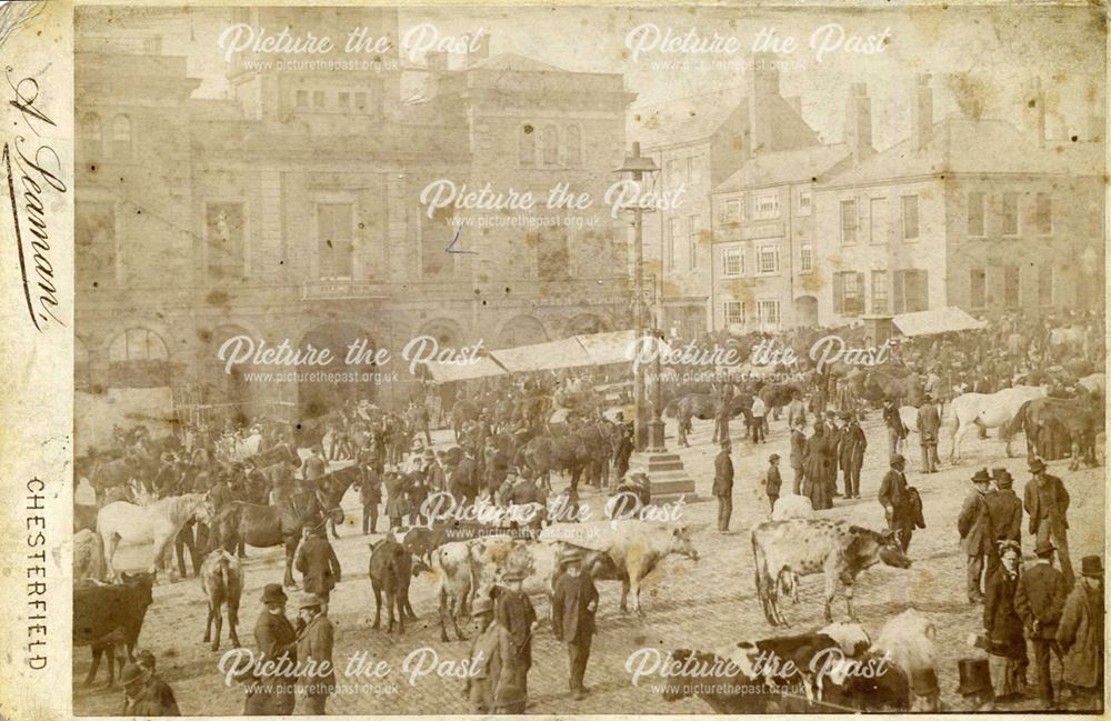 Fair in Market Place, Chesterfield, pre 1883