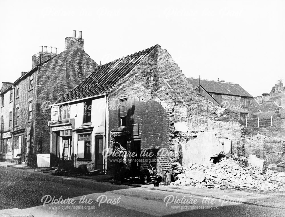 Demolition of north side of Beetwell Street, Chesterfield, c 1960s