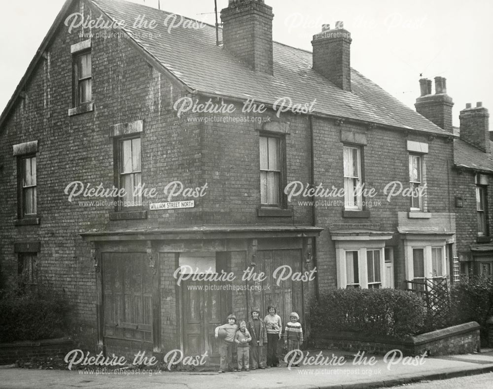 William Street North from Broomhill Road, Old Whittington, Chesterfield, 1976