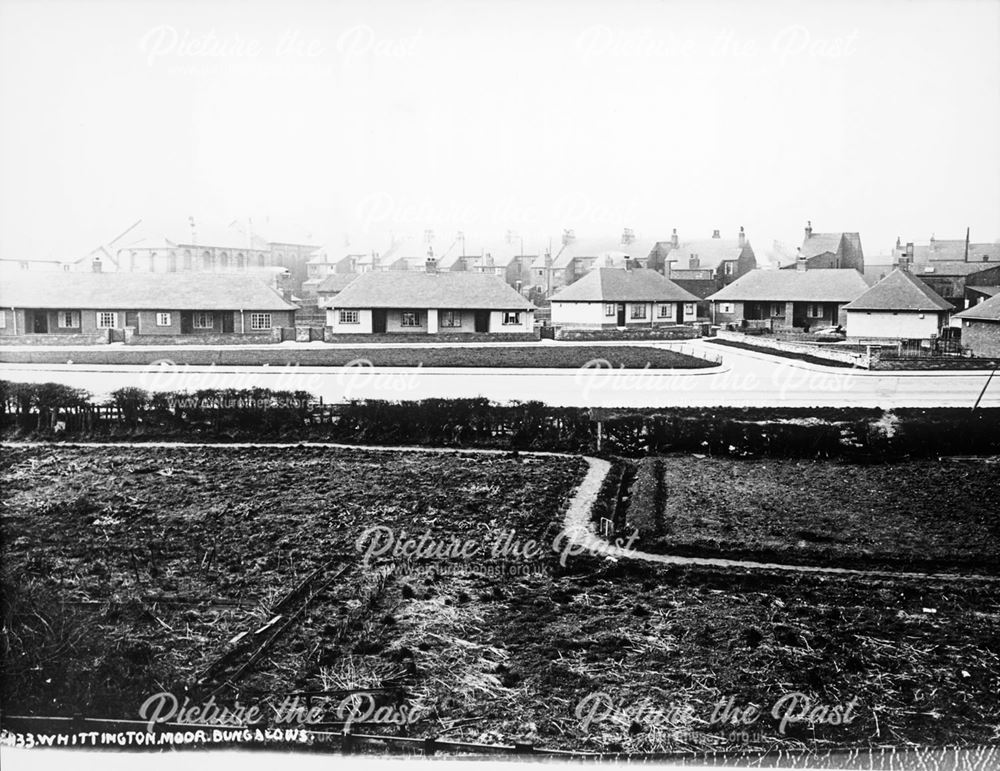 Bungalows, Brimington Road North, Whittington Moor, Chesterfield, c 1935