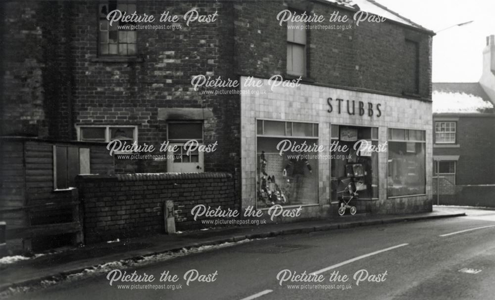 Stubbs' Shop, High Street, New Whittington, Chesterfield, 1973