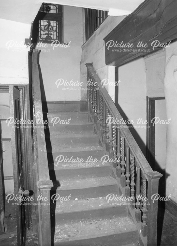 Staircase from Ground Floor Hall, No 2 St Mary's Gate, Chesterfield, 1987