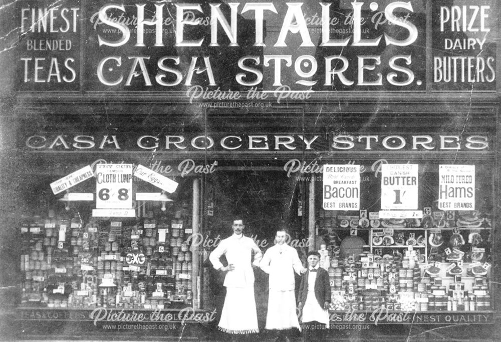 Shentall's Grocers, Chatsworth Road, Brampton, Chesterfield, 1906