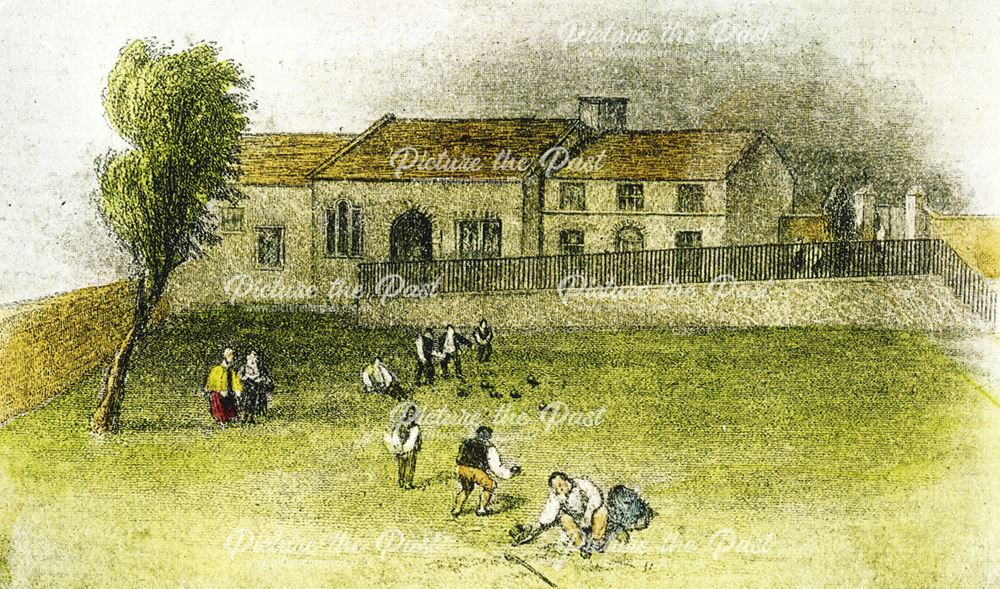 Bowling Green and Guildhall, New Beetwell Street, Chesterfield, c 1839