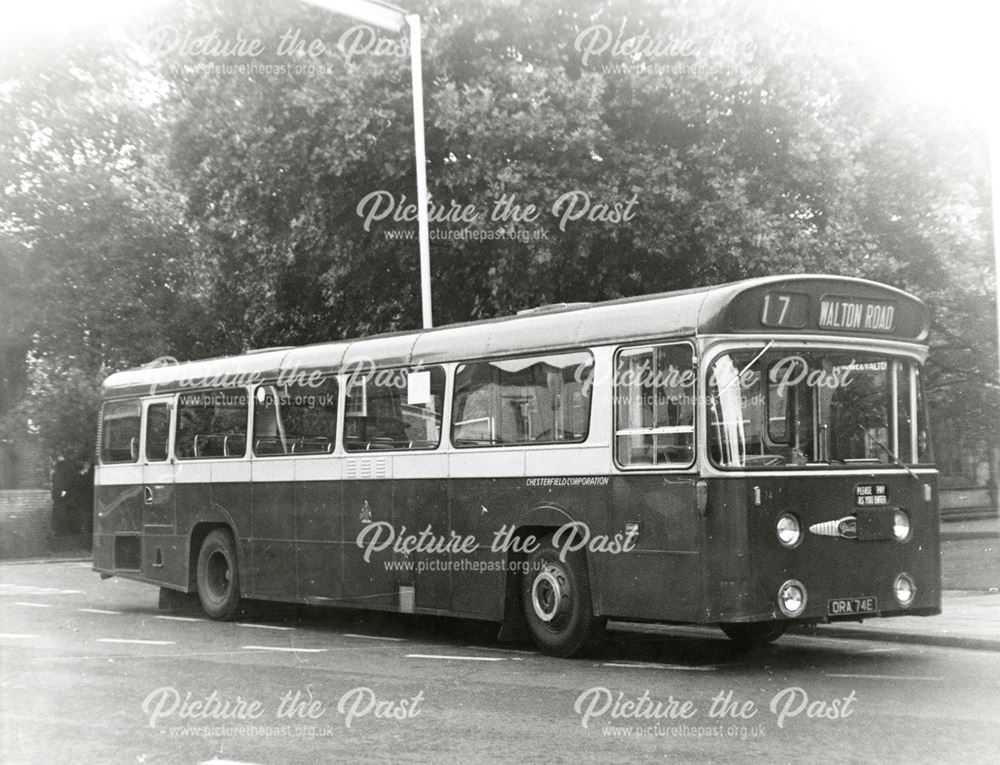 Corporation Bus, Church Way, Chesterfield, 1967