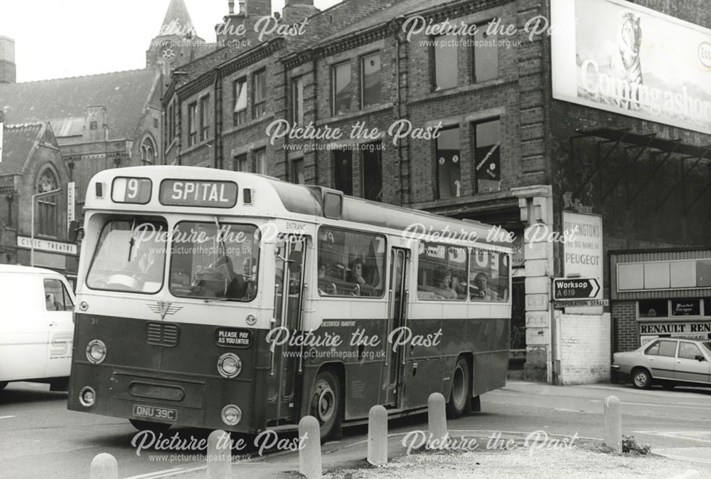 Corporation Bus, Corporation Street, Chesterfield, c 1970