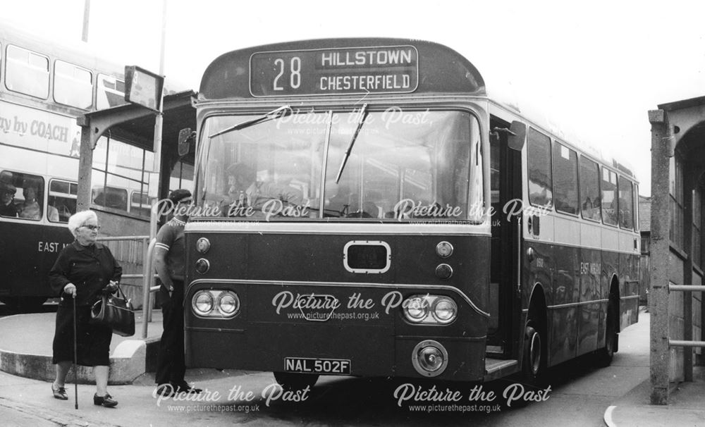 East Midlands Bus, New Beetwell Street Bus Station, Chesterfield, c 1970