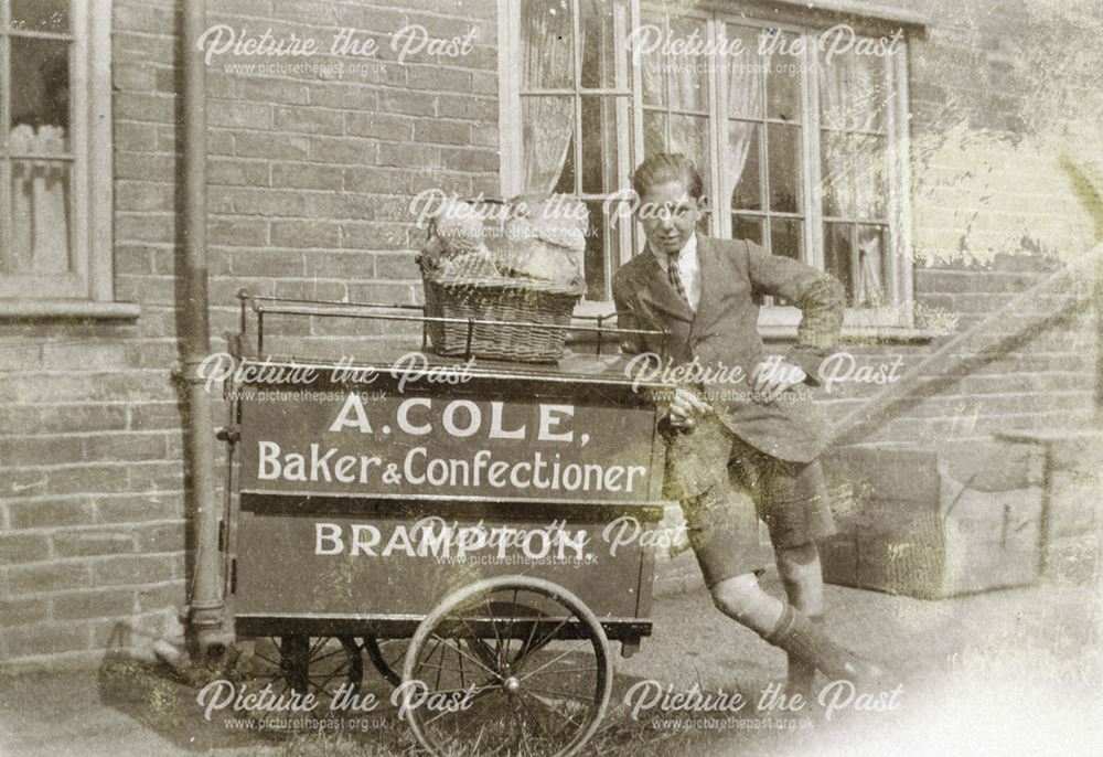 Boy with handcart, Brampton, Chesterfield, c 1930