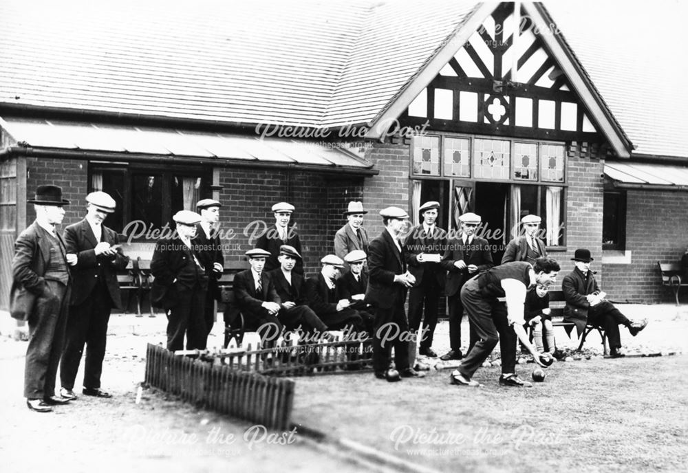 Bowling at the Miners' Welfare, Brampton, Chesterfield, c 1920
