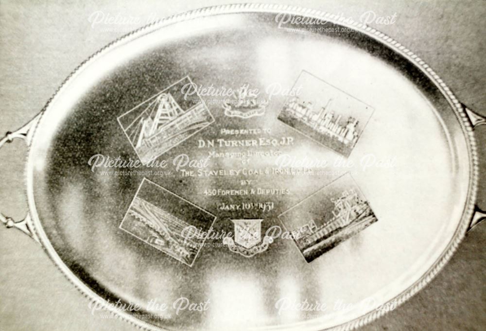 Silver Tray presented to D N Turner